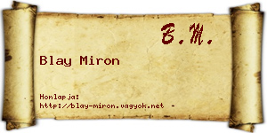 Blay Miron névjegykártya